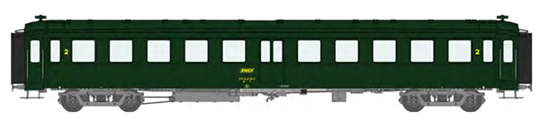 REE Modeles VB-375 - French SNCF BACALAN Coach 2nd class B11 SNCF Era IV boxed yellow SNCF logo